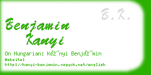 benjamin kanyi business card